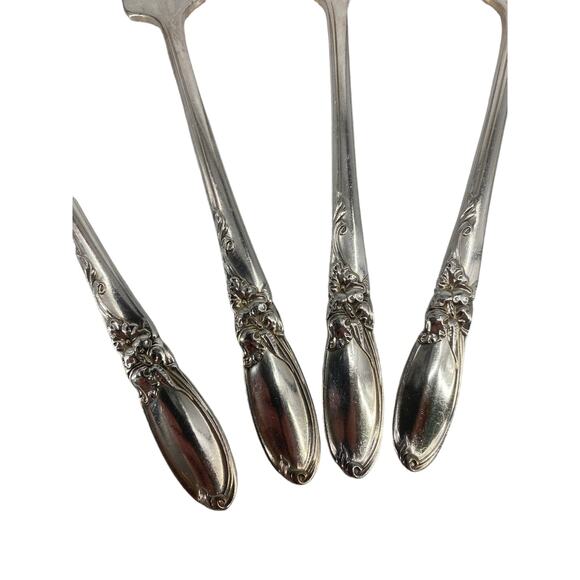 lot of 4 Oneida community white Orchid silver plate dinner forks - Picture 2 of 5